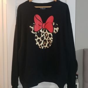 Disney crew neck minnie cheetah print
